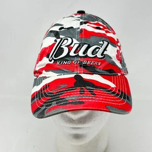 Bud King Of Beers Herren Mütze Kappe rot Tarnmuster Trucker Baseball Strapback bestickt - Bild 1 von 5