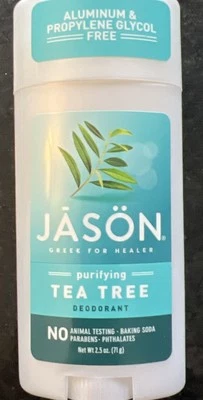 Дезодорант-палочка Jason Purifying Tea Tree 2,5 унции БЕЗ АЛЮМИНИЯ/ПРОПИЛЕНГЛИКОЛЯ - Изображение 1 из 2