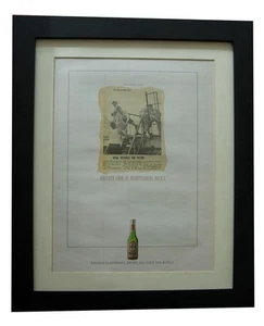 BECKS BEER+LAGER+POSTER+AD+CLASSIC FRAMED RARE ORIGINAL 1989+FAST WORLD SHIP - Picture 1 of 8