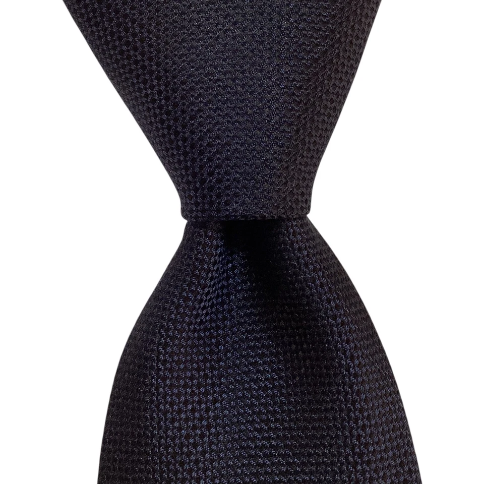 SUMINISTRO DE TRAJE Para Hombres 100% Seda Corbata Ajustada Diseñador SÓLIDA Geométrica Azul Marino Usada en Excelente Condición Foto 1 de 3