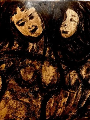 Azulejo de cerámica decorativo hecho a mano ÚNICO 8x8 pulgadas, abstracto, negro, firmado Foto 1 de 3