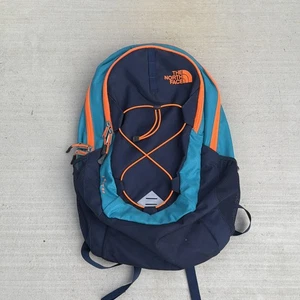 Mochila Bufón The North Face Grande Acolchada Azul/Naranja Senderismo Escuela - Imagen 1 de 8