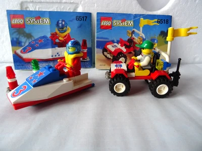 Lego System 6517 Jet ski  /6518 buggy surveillant de plage/ avec notices  1996 - Photo 1/4