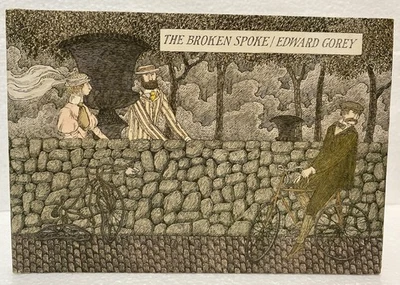 The Broken Spoke by Edward Gorey (1976, HC/DJ) ILLUSTRATION POSTCARDS BICYCLES - Image 1 of 4