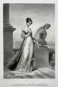 BÜRGERLICHE PRINZESSIN PORTRAIT GRAVUR Sandoz KORB Bonaparte KORSIKA 19. Jh. - Bild 1 von 3
