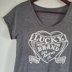 Lucky Brand Damen T-Shirt Los Angeles grau Herz Marke Grafik Logo Damen S - Bild 1 von 8