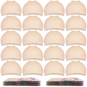20 Pezzi Cappellino Parrucca Beige, Nylon Elasticizzato Cappellini Parrucca per Donna - Foto 1 di 12
