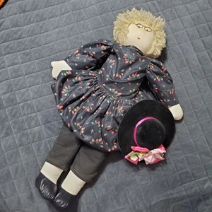 Vintage 1983 24" Granny Giovanna Baby Cloth Doll Grandma Wire Glasses Hat - Picture 1 of 18