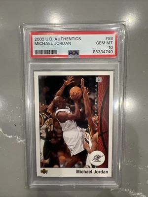 2002 Upper Deck Authentics #88 Michael Jordan PSA 10 - Image 1 of 2