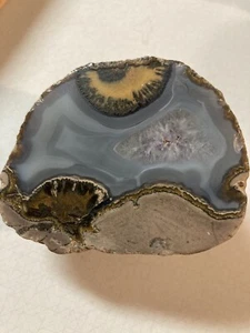 Natural Agate Geode Quartz Crystal Mineral specimen healing 14 Oz. 3.5 X 2.5” - Picture 1 of 6