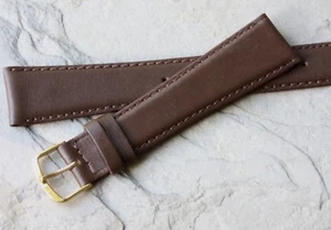 Long 21mm Norwegian Calf vintage watch band fully stitched and padded NOS 1960s - Picture 1 of 4