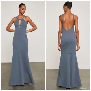 BCBG Max Azria Women's Halter Mermaid Nightshadow Maxi Formal Gown Size 2 *FLAW* - Picture 1 of 14