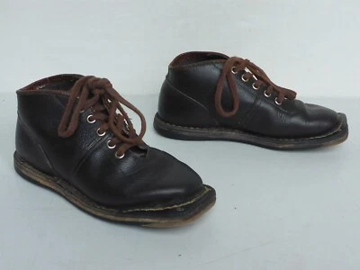 Ancienne Bottes de Ski Chaussure Cuir pour en Bois Rétro Vintage - Photo 1/4