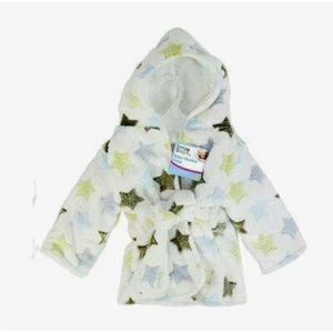 First Steps Baby Hooded Robe Stars One Size Dressing Gown - Picture 1 of 1