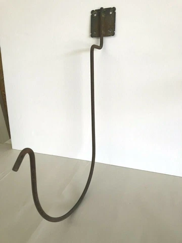 3 Old 18" Black Steel Plant Hanger Outdoor Hanging Bracket Wall Fence Mounted Cover