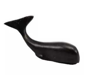 Cast Iron Small Black Whale Figurine Paperweight - Picture 1 of 12