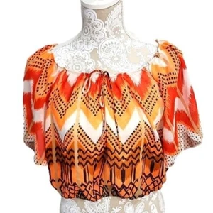Top corto Live 4 Truth Vibrant naranja y negro manga corta para mujer XL - Imagen 1 de 10