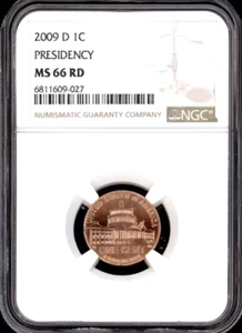 2009-D LINCOLN PRESIDENCY CENT NGC MS66RD UNC DETAILED COIN #J - Picture 1 of 2