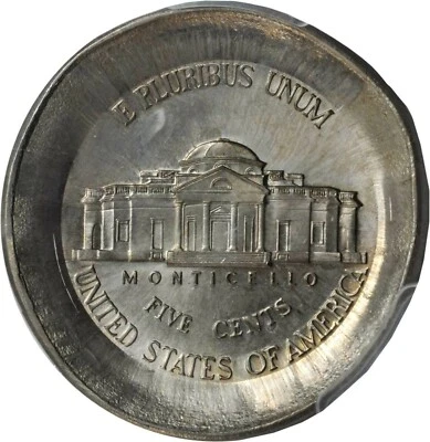 No Date 5 Cents Huge Broad Strike and 100% Brockage PCGS MS66  - Image 1 of 4