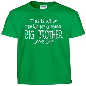 Worlds Greatest BIG BROTHER T Shirt Boys Youth Kids and Adult Tee T Shirt - Picture 1 of 17