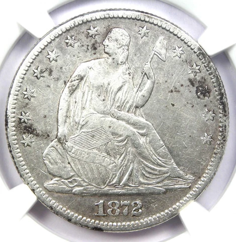 1872-CC Seated Liberty Half Dollar 50C Coin - Certified NGC XF Details (EF)! Cover