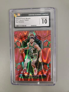 2023-24 Panini Mosaic #147 Jayson Tatum Red Seismic #/299 CGC 10 GEM MINT - Picture 1 of 2