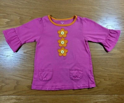 VESTIDO CON LOGO DE FLORES Rosa Naranja Hecho por Carter's Conjunto de Una Pieza Talla Niño 4T Foto 1 de 2