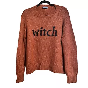 Wooden Ships Pullover Small Medium braun Hexe Grafik Pulli Wolle Mohair Mischung - Bild 1 von 9