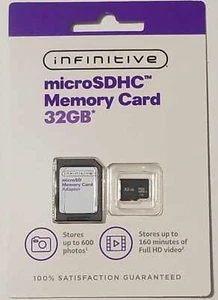 Infinitive MicroSDHC Memory Card 32GB With Adaptor (LOC PEG 3LP) - Picture 1 of 2