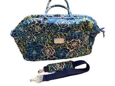 Vera Bradley 蓝色 Duffle Weekender 携带行李箱隔夜行李箱包 LN — 第 1/4 张图片