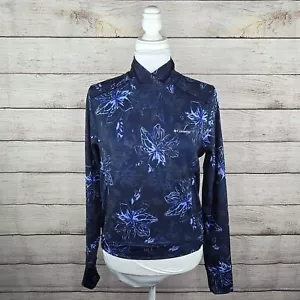 Columbia Ballona Blue Floral Athletic Performance Pullover Sweatshirt Small NWT - Picture 1 of 10