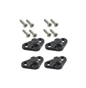 4 Black Nylon Kayak lashing hooks w screws gear cord universal plastic SLPG40021 - Picture 1 of 1