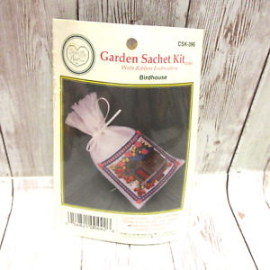 Cross My Heart Garden Sachet Kit Birdhouse with Ribbon Embroidery Cross Stitch
