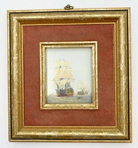 Vintage Small Framed Drawing of ‘The First Journey of Victory 1778' - 20cm B11 - Picture 1 of 8