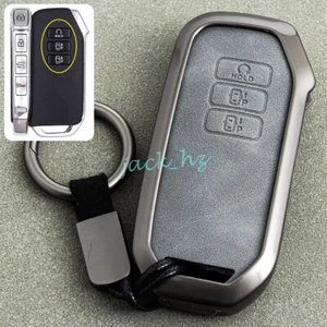Metal Leather Car Key Fob Case Cover Keychain For Kia Sportage K5 K8 EV6 Sorento - Picture 1 of 8
