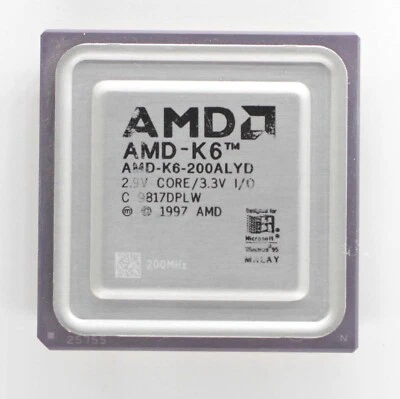 Socket 7 CPU - AMD K6 200MHz - AMD-K6/200ALYD - TESTED - Image 1 of 2