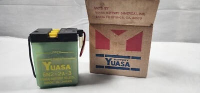 Новый из старых запасов винтажный аккумулятор Yuasa 6n2-2a-3 сделано в Японии - восстановление - Yamaha Kawasaki - Изображение 1 из 4