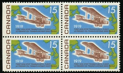 Canada sc#494 Alcock - Brown Flight : 1st Non-Stop Transatlantic Flight, Mint-NH - Image 1 of 2