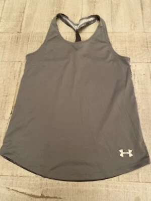 Camiseta sin mangas Under Armour adulto pequeña gris Heatgear holgada espalda de corredor para mujer Foto 1 de 2