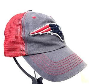 New England Patriots NFL Team Apparel Mesh Distressed Logo Navy Red Cap Hat - Afbeelding 1 van 6