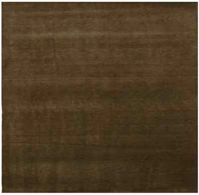 Твердый коричневый шерстяной ковер ручной работы 8X8 Gabbeh восточный домашний декор ковер - Изображение 1 из 4