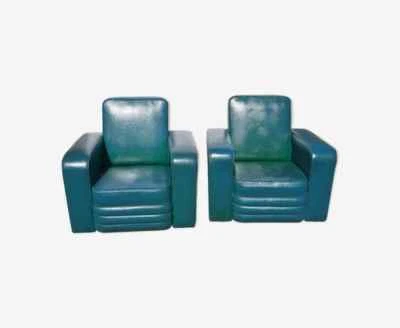 paire de fauteuils club  MARCEL GASCOIN pour AIRBORNE des années 1950 - Photo 1/4