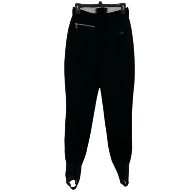 Pantalones de esquí Bogner vintage para mujer talla pequeña negros hechos en EE. UU. tiro alto 10 estribos Foto 1 de 4