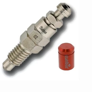 stahlbus Schnell-Entlüfterschraube Entlüfterventil M8x1.25x16 +Ventilkappe Rot - Bild 1 von 7