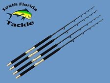 Four Pack 20-30 Lb Solid Fiberglass Blank Saltwater Trolling Fishing Rods