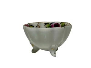 Miniature Hand Painted Porcelain Footed Dish - Picture 1 of 7