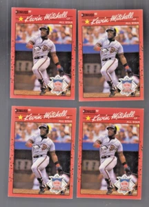 LOT (4) 1990 DONRUSS BASEBALL #715 KEVIN MITCHELL ALL STAR S.F. GIGANTS - NM/MT - Bild 1 von 2