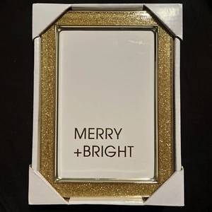 Picture Frame Malden International Designs Merry And Bright Glitter Gold 4x6 - Picture 1 of 3