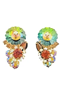 JULIANA CLIP ON D&E Margarita Heliotrop AB Strass Ohrringe geprüft 3483 - Bild 1 von 12