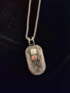 Kunsthandwerk gemischter Stein Blumen Halskette Anhänger - Bild 1 von 3